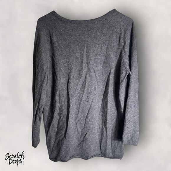 Victor Cardigan Sweater XL Women's Gray V Neck Button Front Long Sleeve Casual - Picture 4 of 4